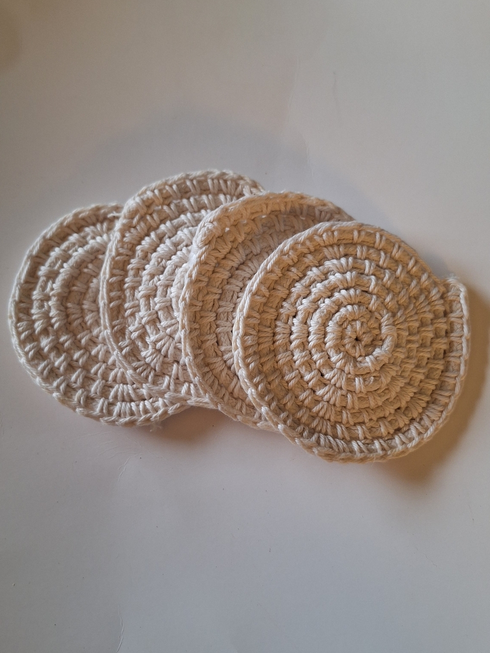 Handmade Crochet Round Coasters - Cotton Set Of 4